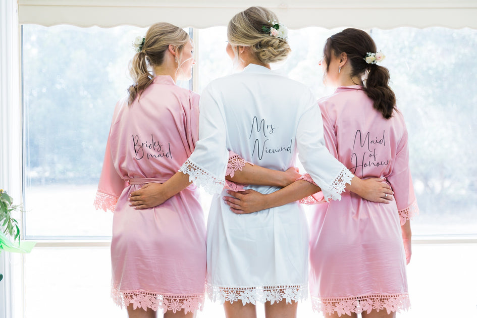 Personalised Robes – Classic Style  Bridesmaid Robes - Australia –  AllThingsNice