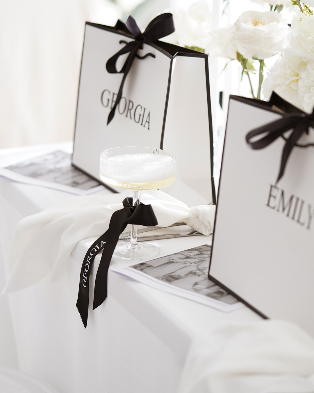 black and White Personalised Gift Bag