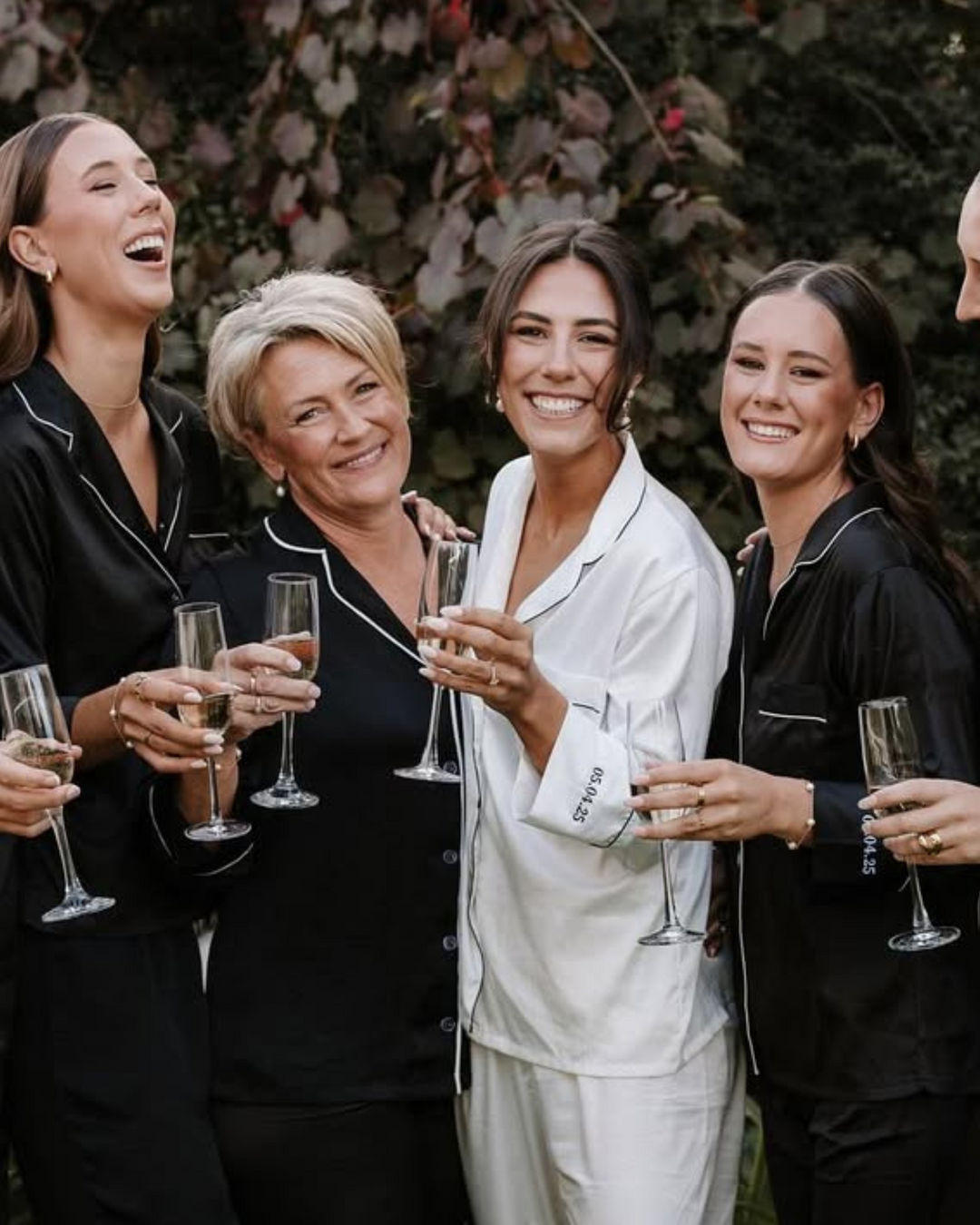 Winter Bridesmaid Pyjamas- White/ Black Trim