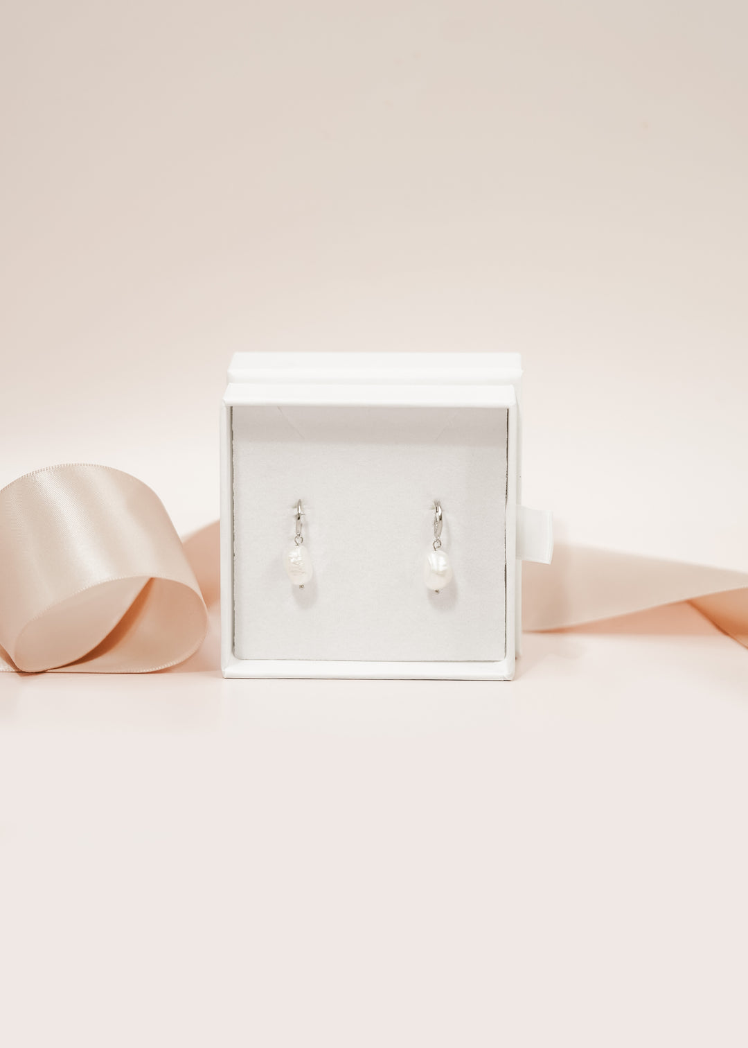 Silver Charlotte Baroque Pearl Earrings