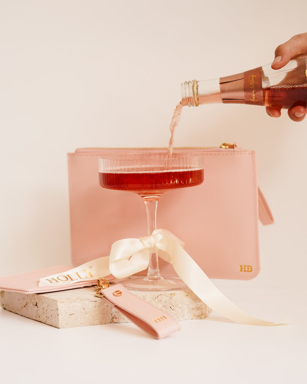 Coupe Glass with Personalised Ribbon