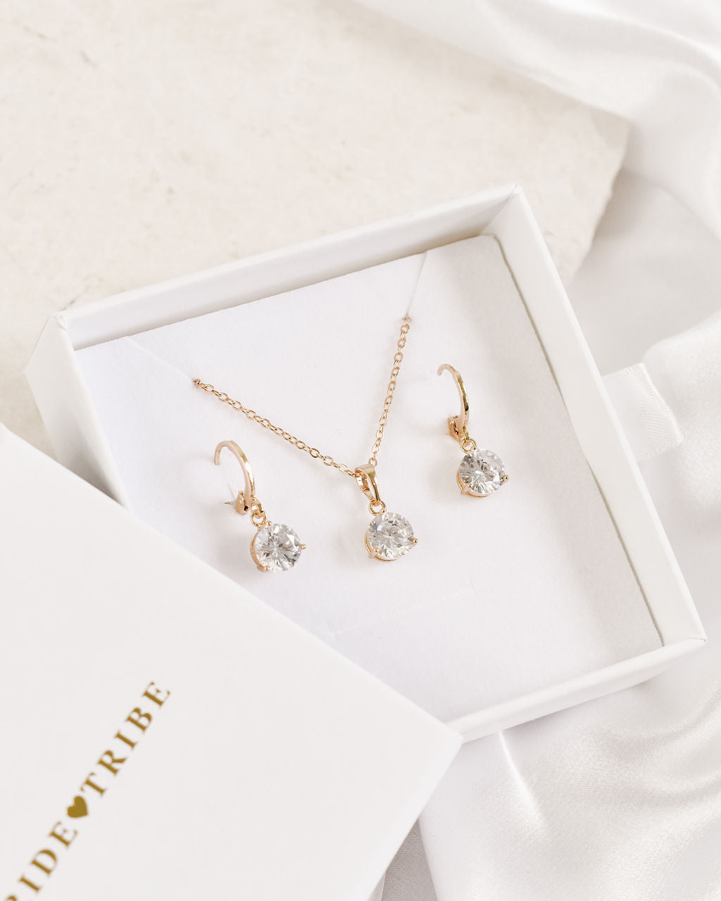Genevieve Pendant and Earring Set - Gold