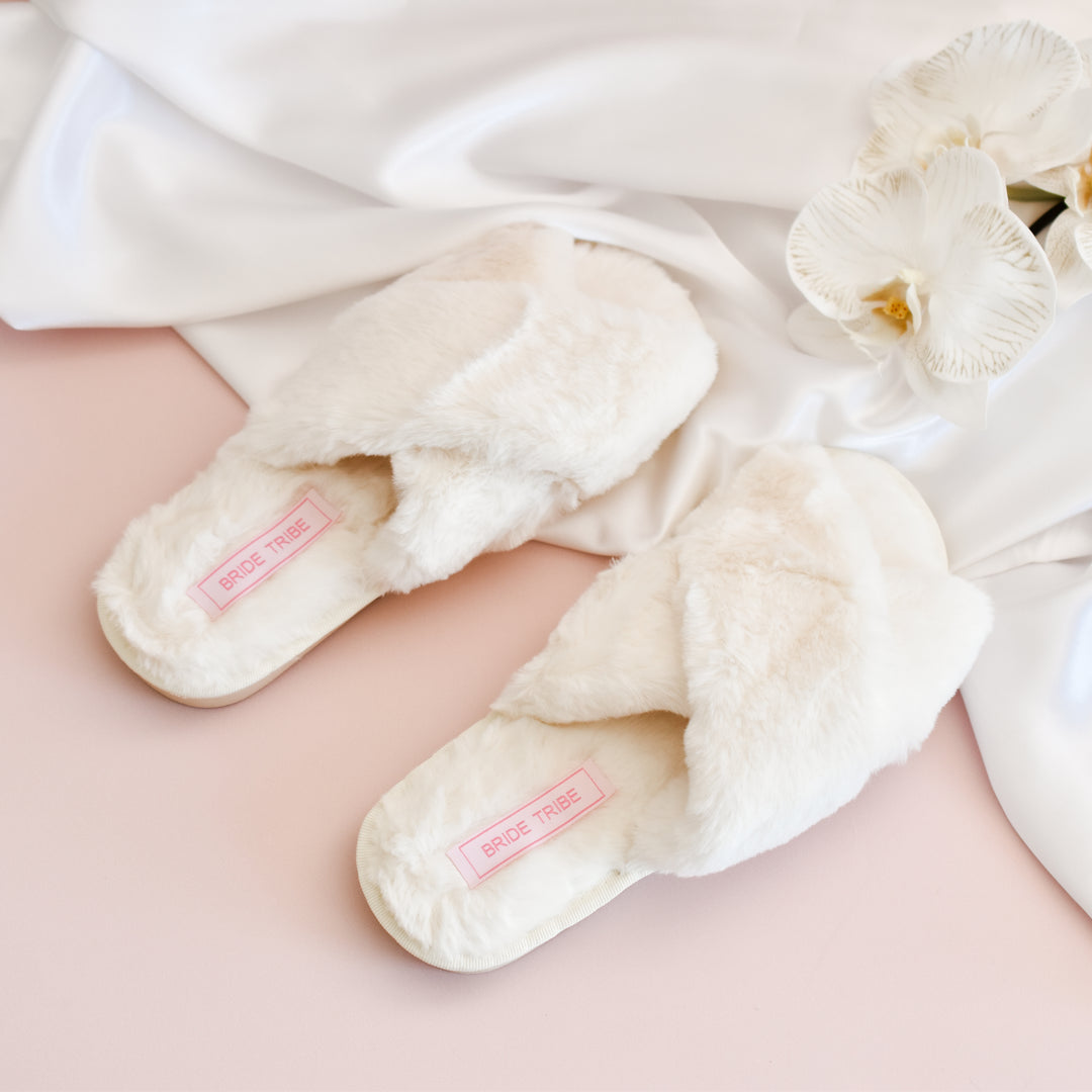 Bride and Bridesmaid Fluffy Slippers