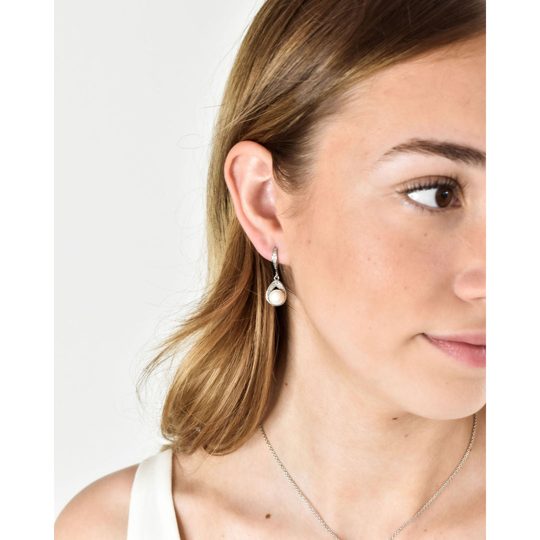 Angelique Pendant and Earring Set - Silver