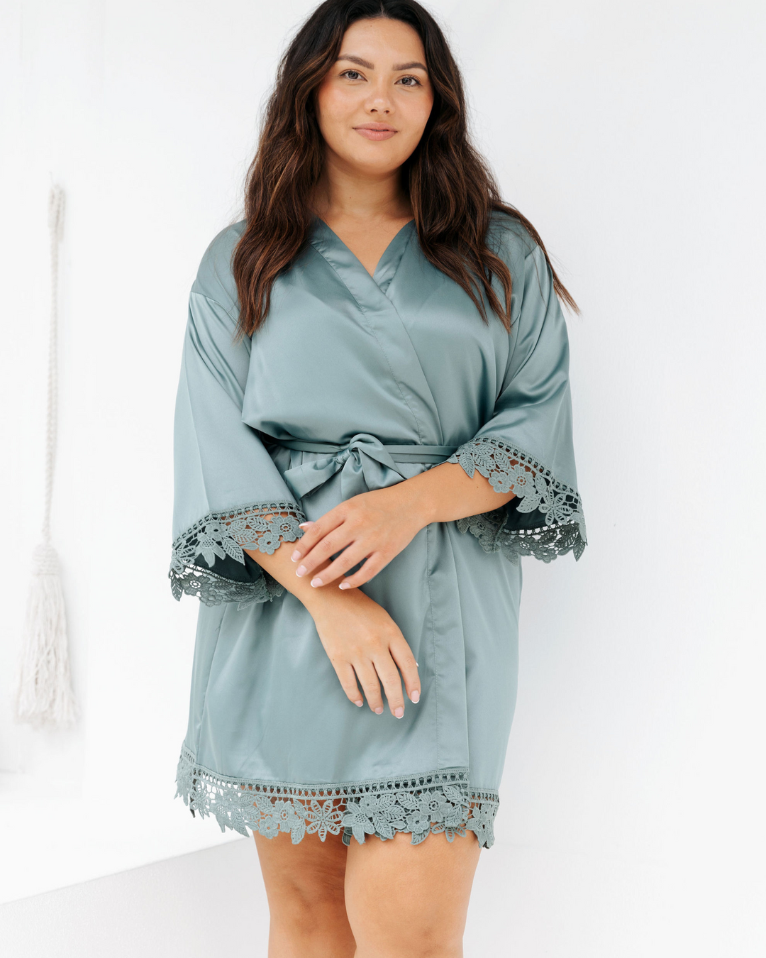 Rosie Lace Bridesmaid Satin Robe