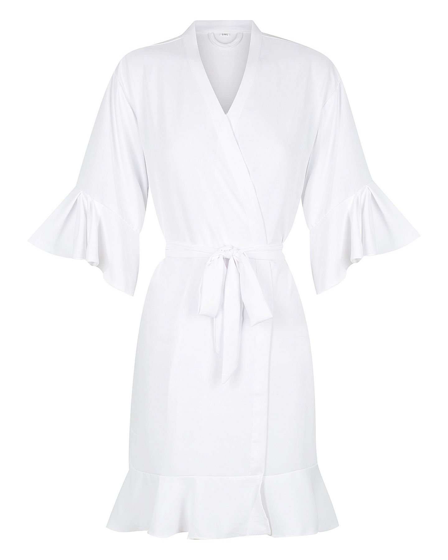 Fancy Ruffle House Robe Ruffle Hemmed Bridesmaid Robe | Soft Crepe Chiffon Wedding Robes ...