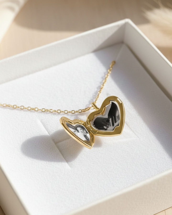 Endless Love Heart Photo Locket - GOLD