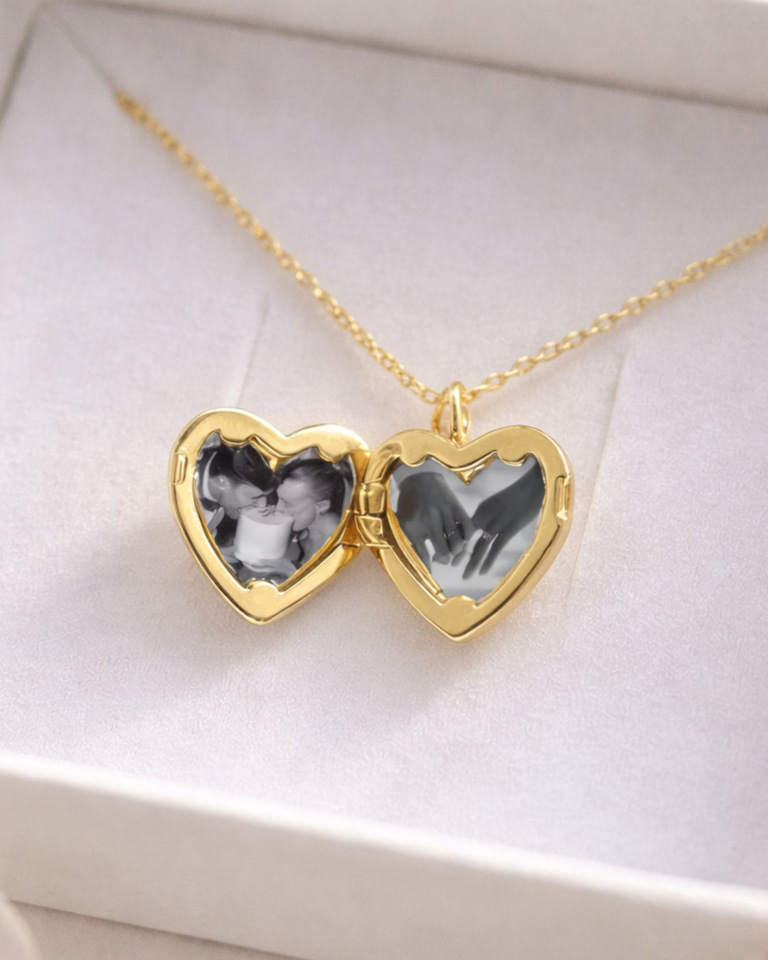 Endless Love Heart Photo Locket - GOLD