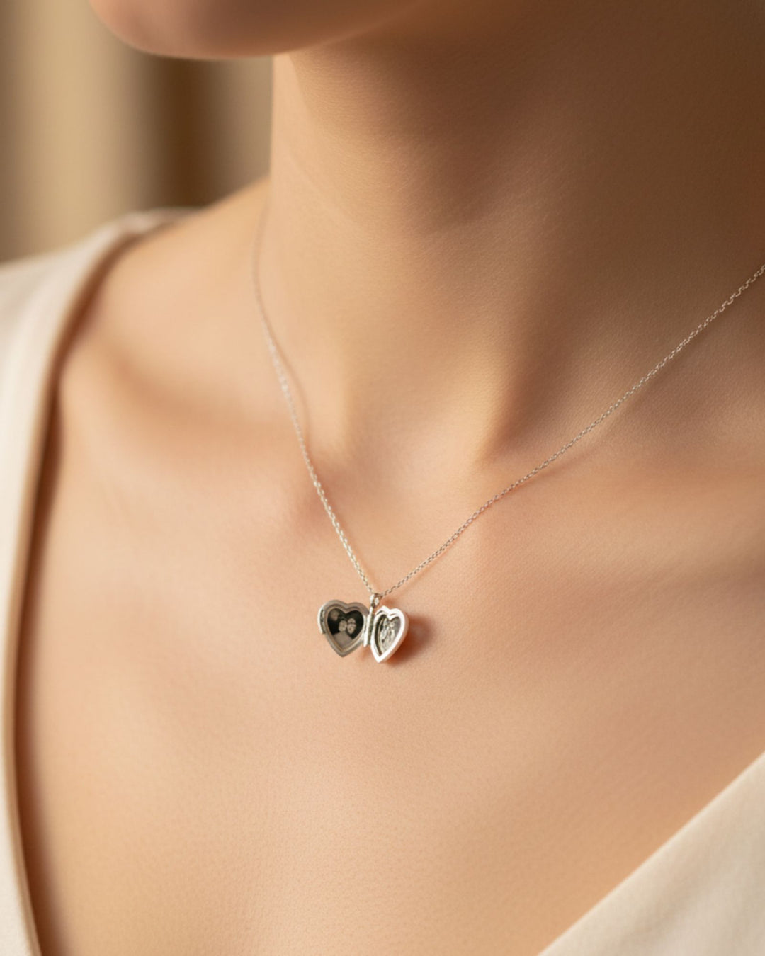 Endless Love Heart Photo Locket - SILVER