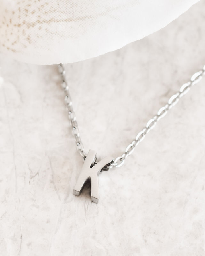 Initial Pendant Necklace - Silver