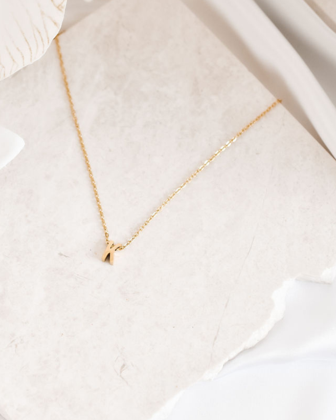 Initial Pendant Necklace - Gold