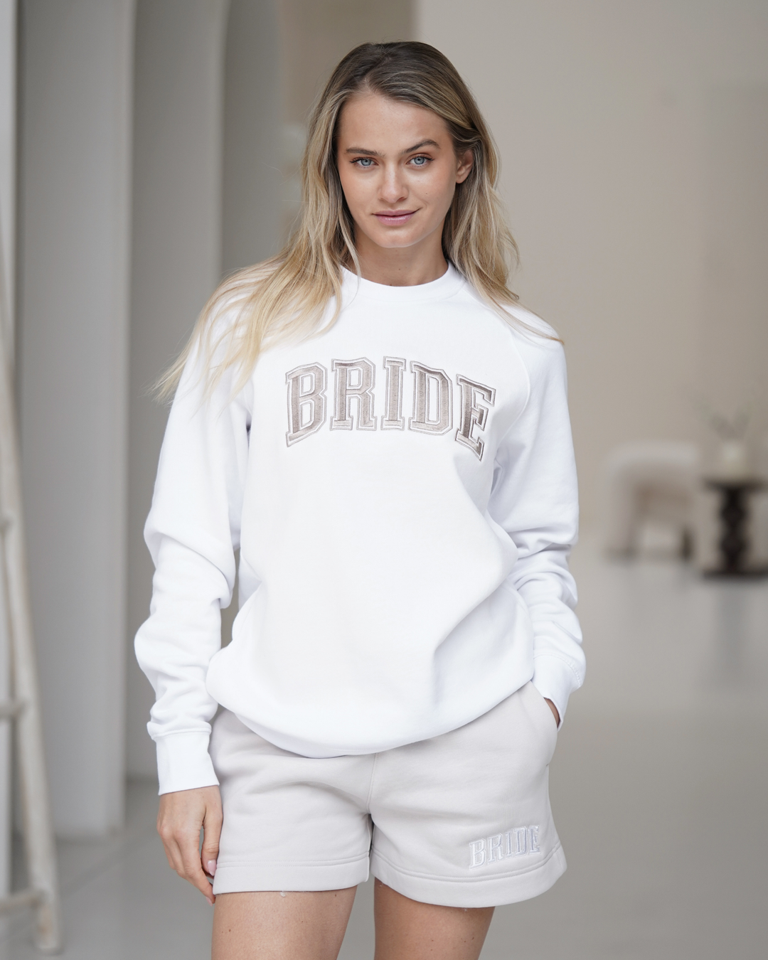 Bride Varsity Jumper - White