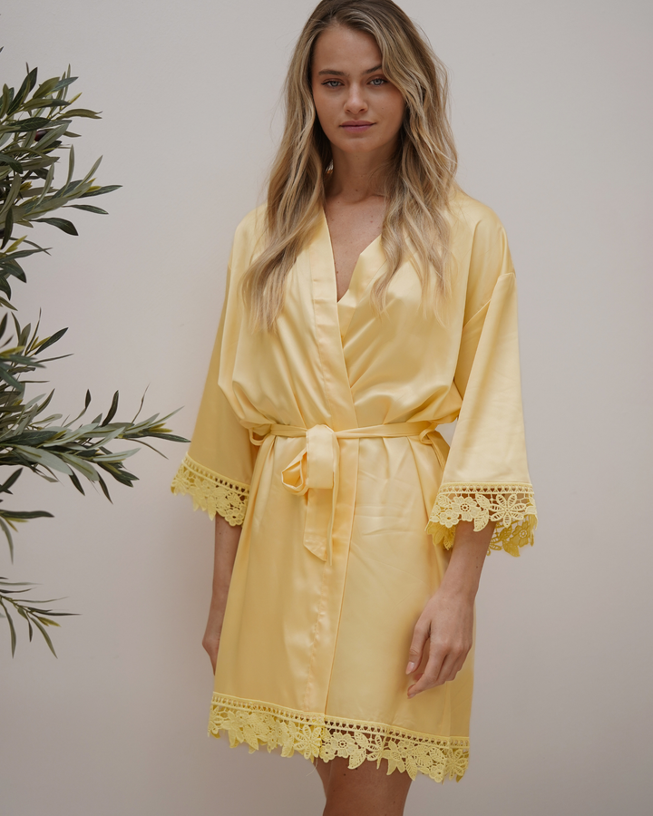 Rosie Lace Bridesmaid Satin Robe