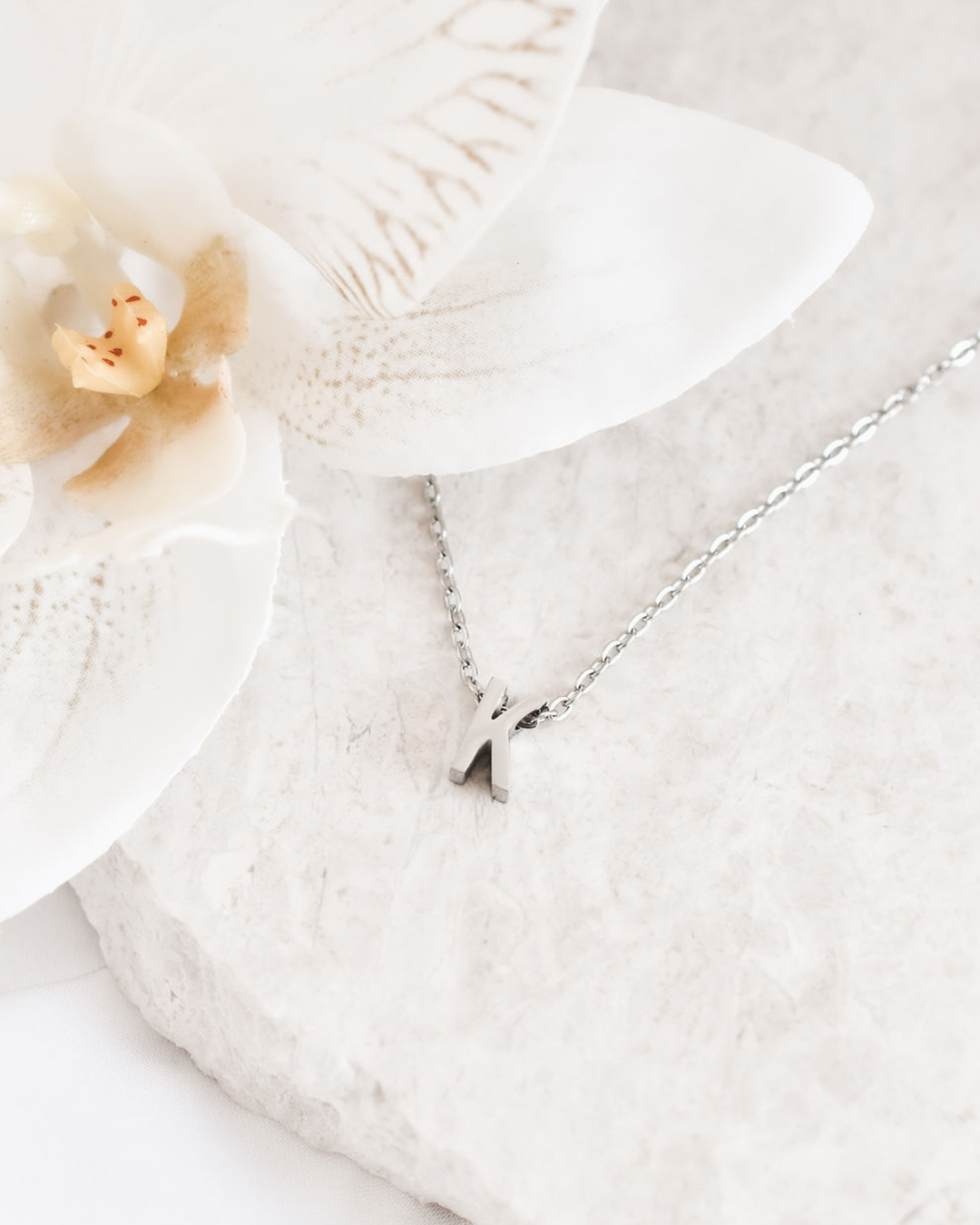 Initial Pendant Necklace - Silver