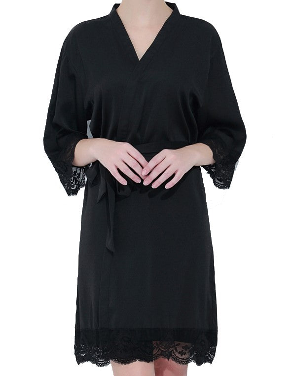 Love Lace Robe - Dusty Blue