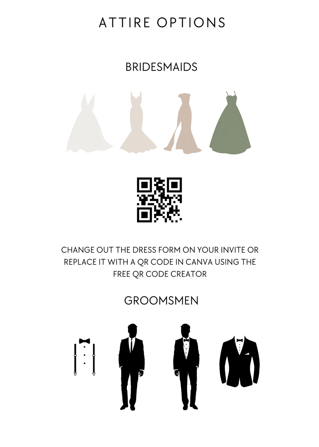 Bridesmaid Information Card