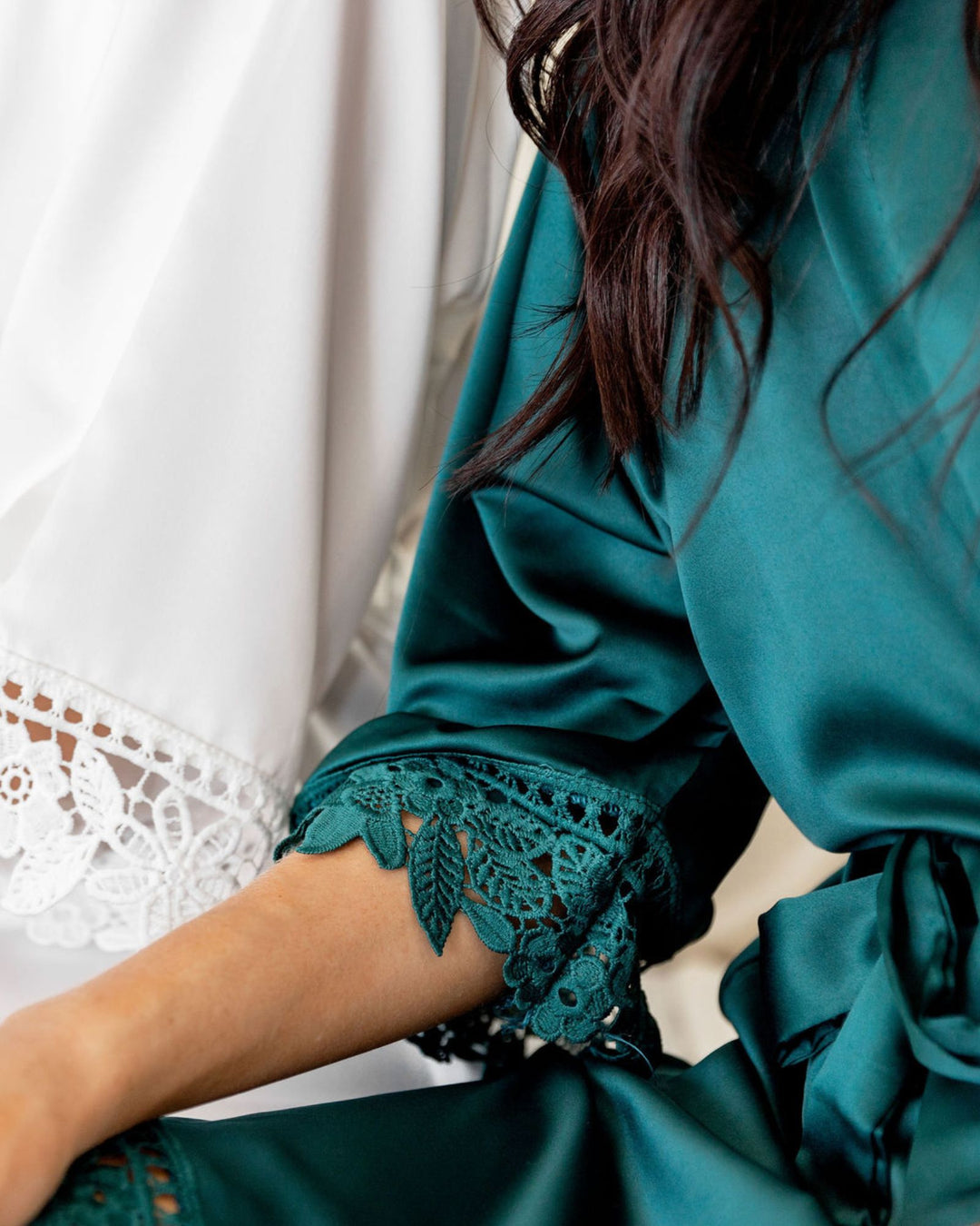 Rosie Lace Robe - Emerald