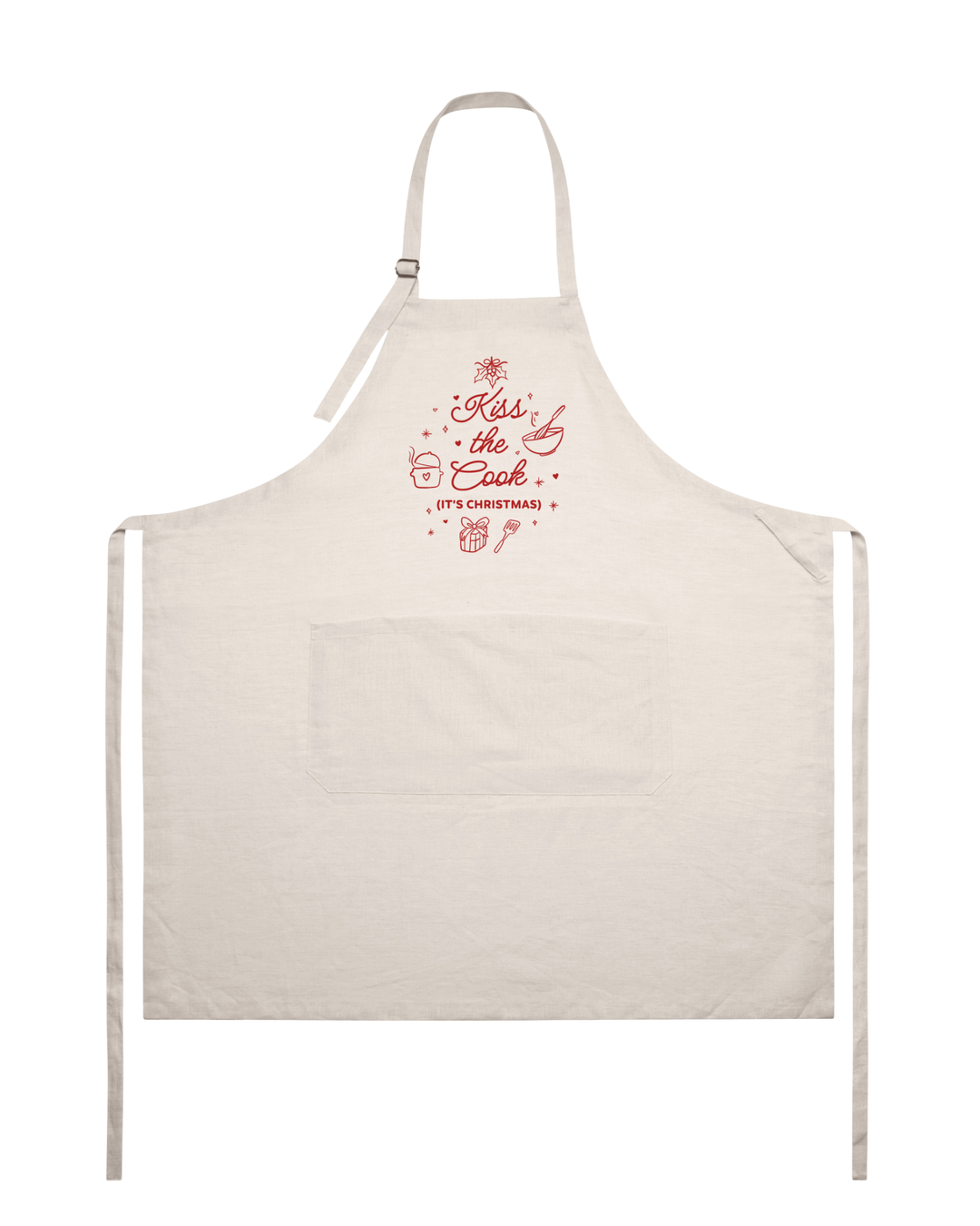 Kiss the Cook (It’s Christmas) Linen Apron