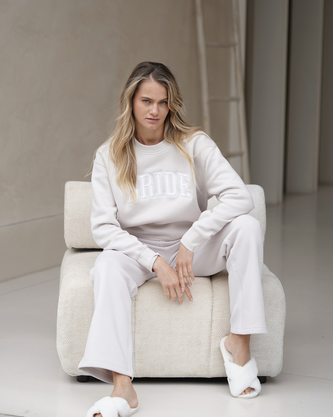 The Bride Lounge Set – Bone Jumper + Bone Trackpants