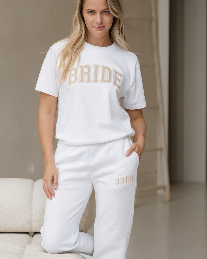 Bride Varsity Trackpants - White