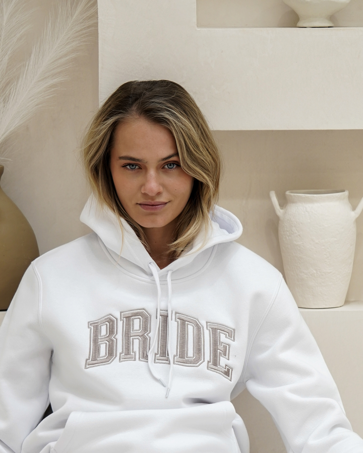 Bride Varsity Hoodie - White