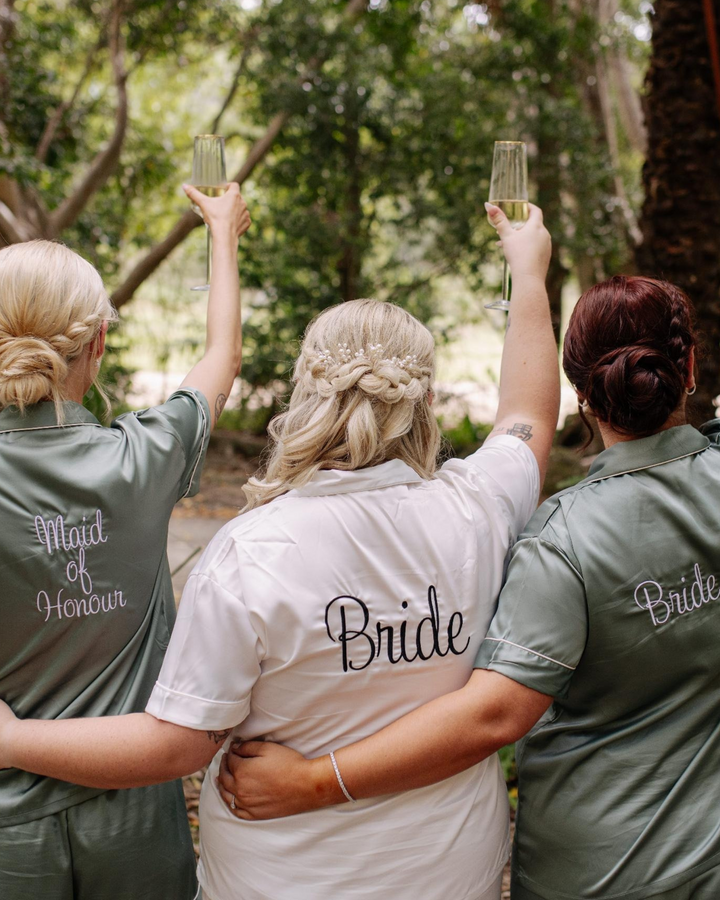 Bride and Bridesmaid Personalised Pyjamas