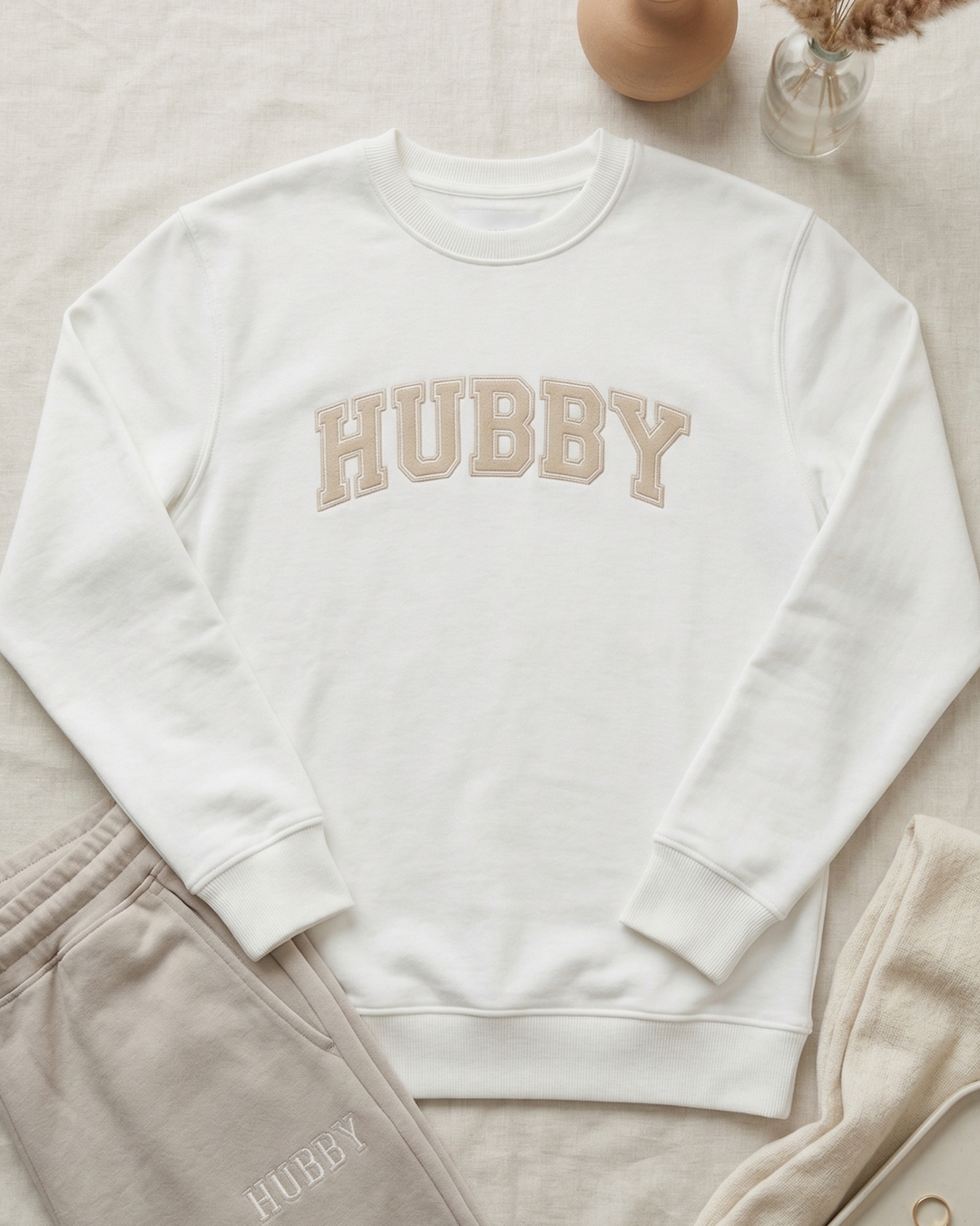 Hubby Varsity Jumper - White