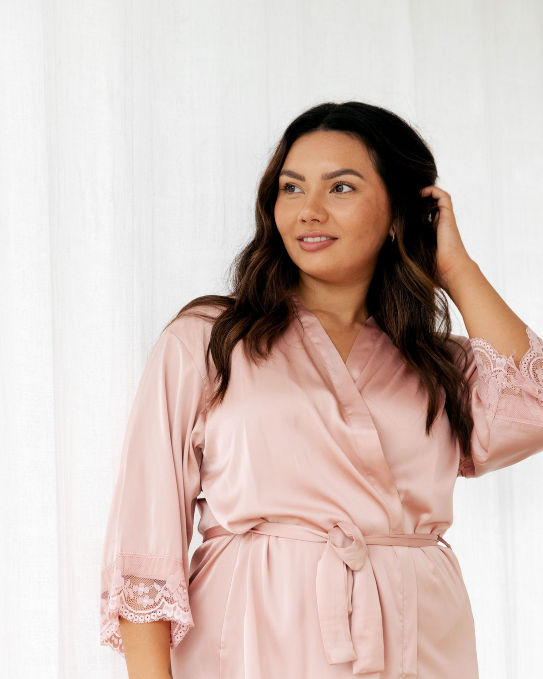 Love Lace Satin Robe