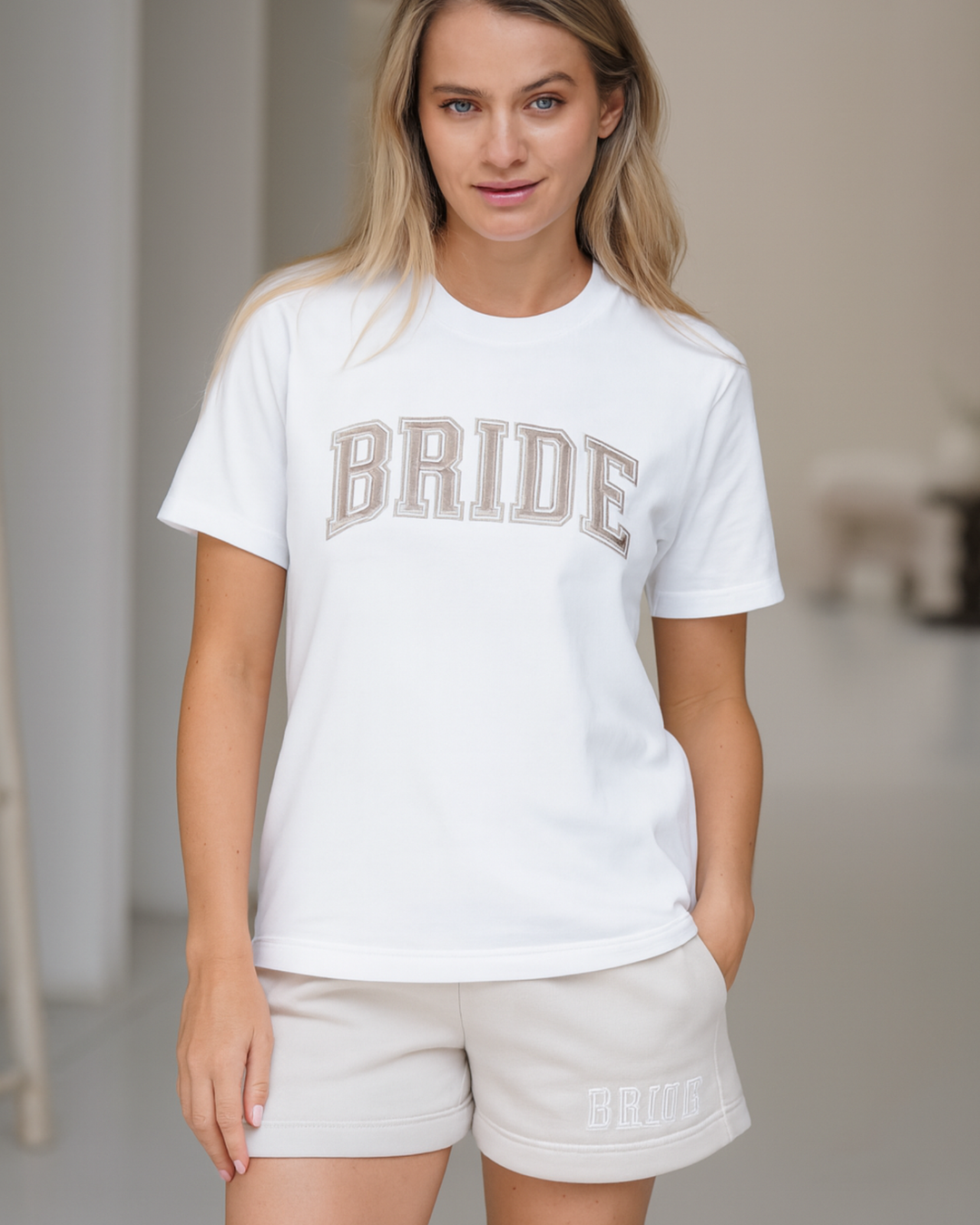 Bride Varsity Shorts - Bone