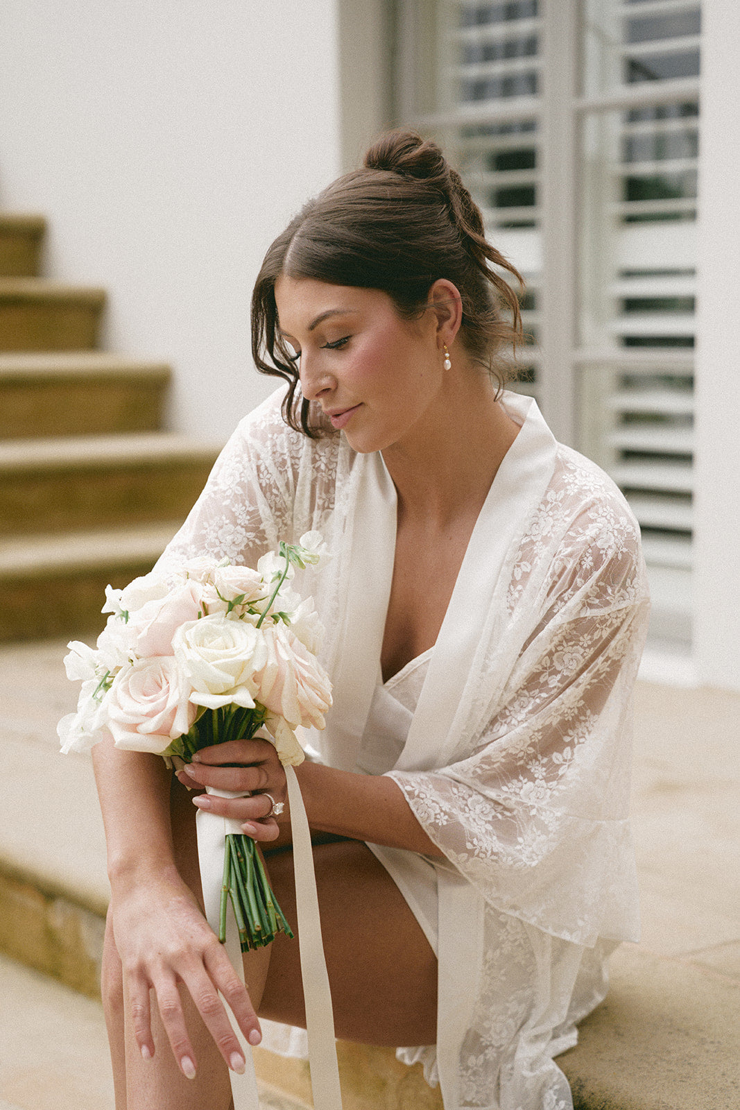 Audrey Lace Bridal Robe and Slip Set