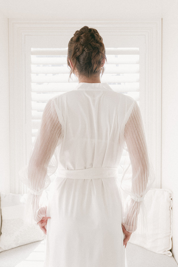 Gracie Pleated Bridal Robe