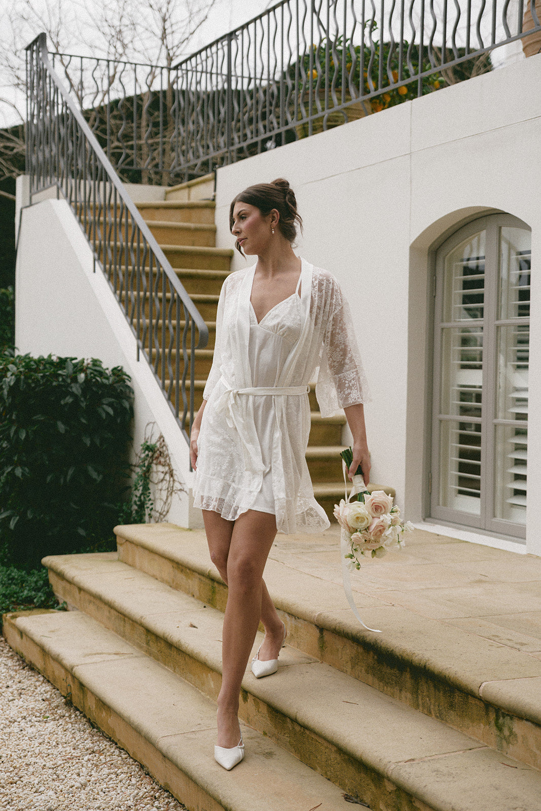 Audrey Lace Bridal Robe and Slip Set