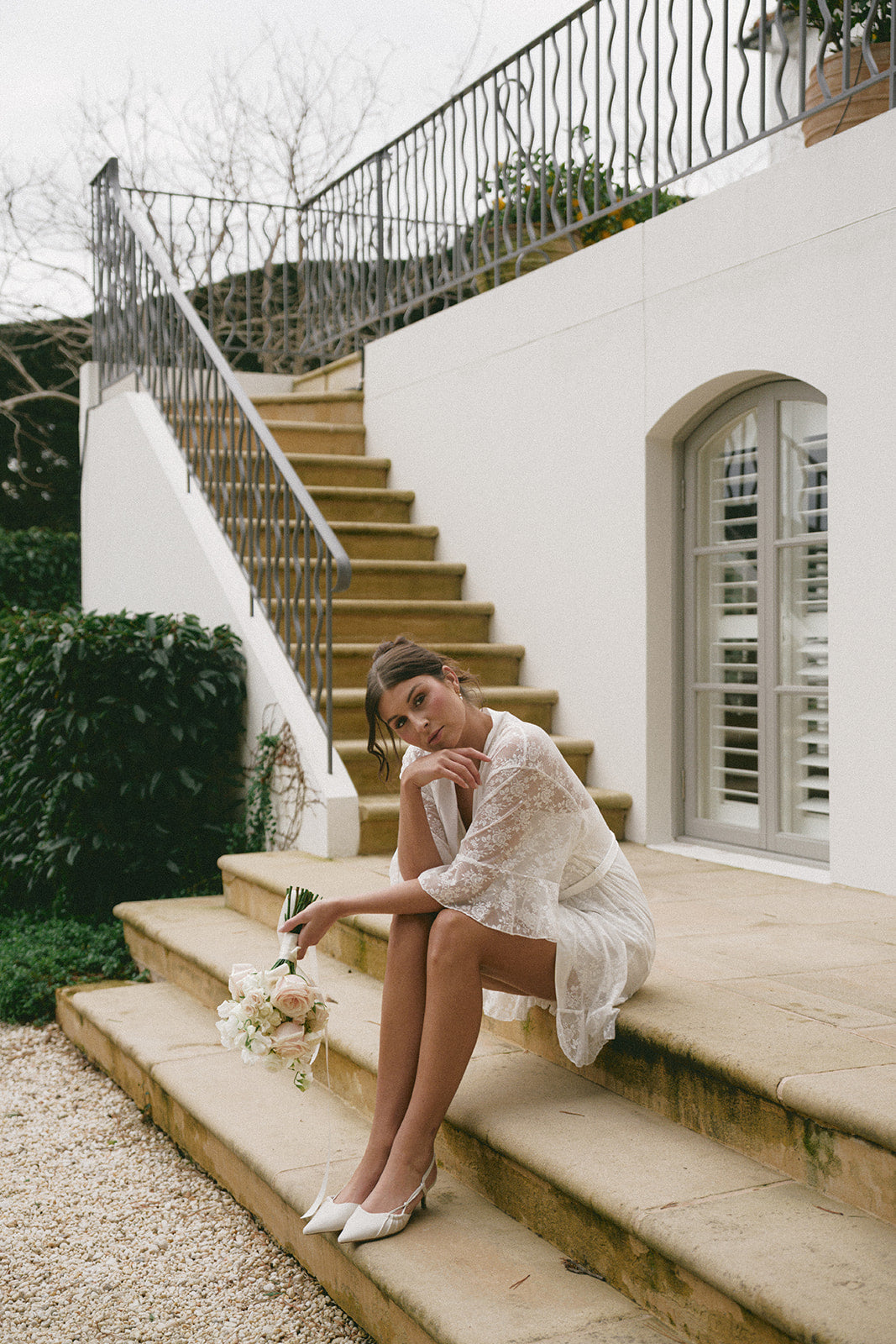 Audrey Lace Bridal Robe and Slip Set
