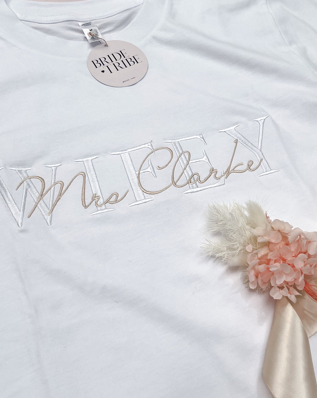Personalised Wifey Embroidered T-Shirt