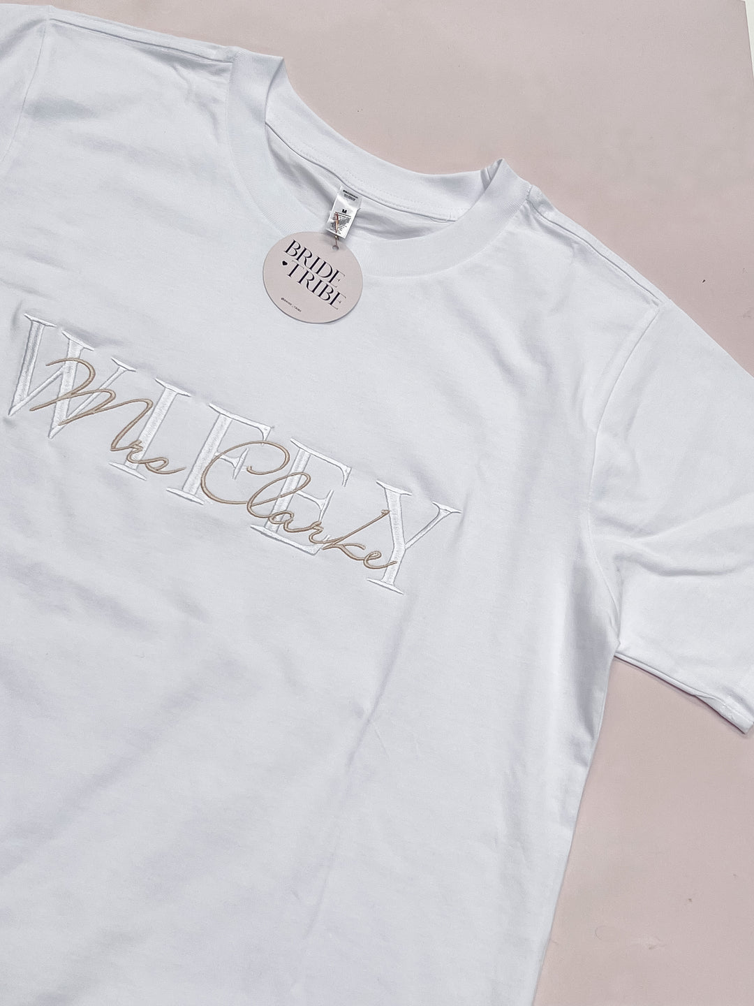 Personalised Wifey Embroidered T-Shirt