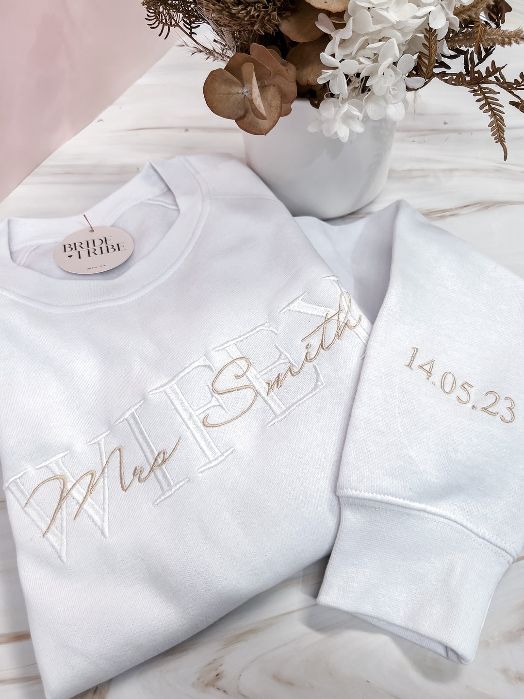 Personalised embroidered wifey jumper