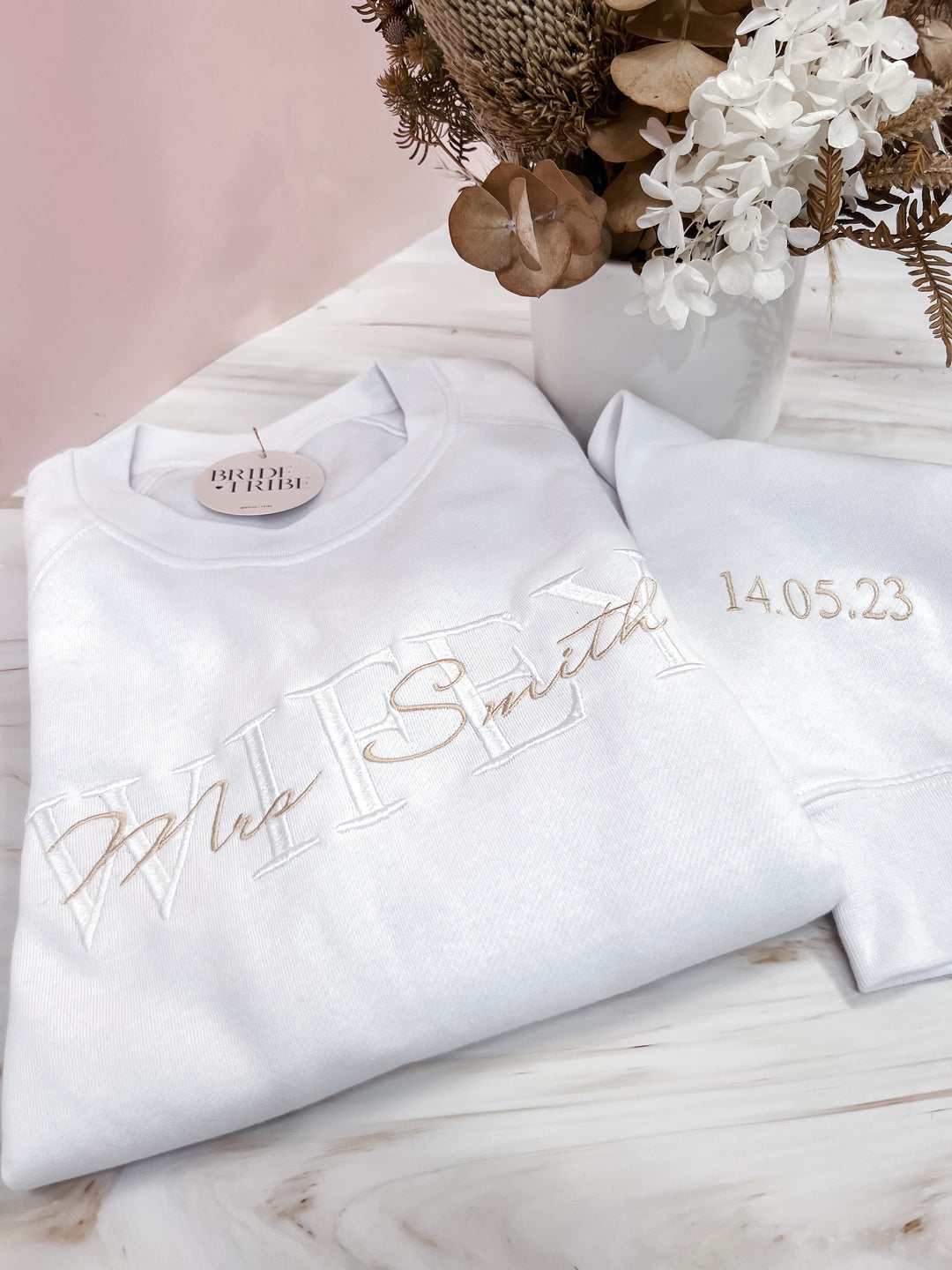 Personalised embroidered wifey jumper