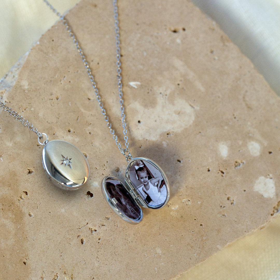 Endless Love Oval Photo Locket - SILVER