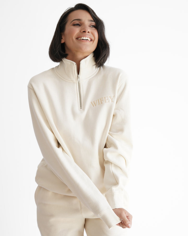 Bride/Wifey Party Quarter Zip Loungewear Set