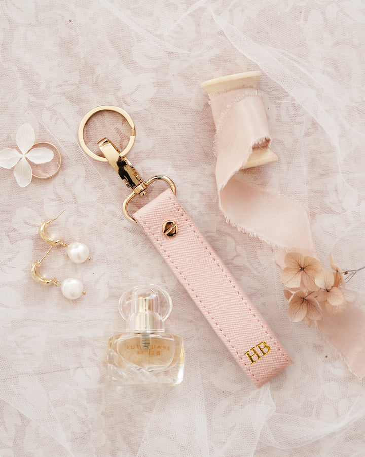 Monogrammed Clutch + Free Matching Keychain (Blush)