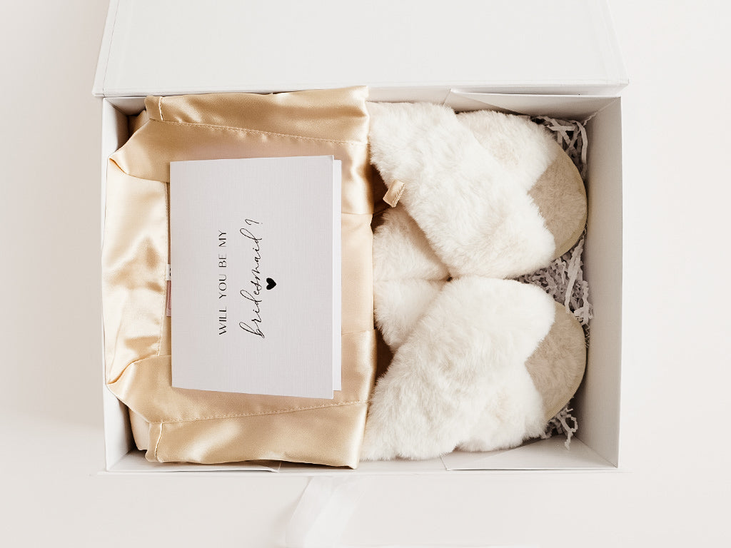 Getting Ready Bridesmaid Box - Classic Satin Embroidered Robe