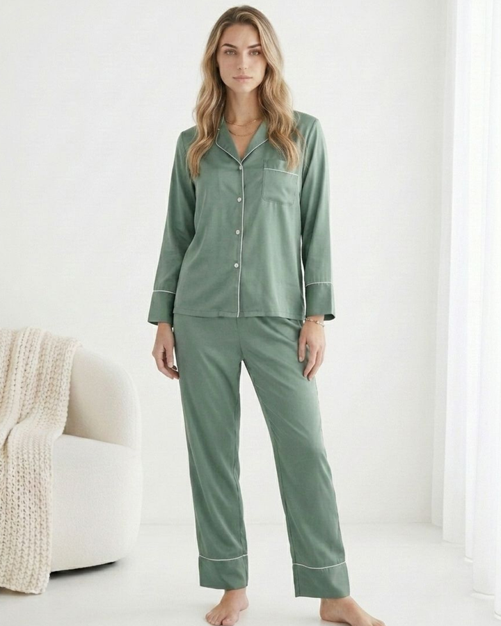Winter Bridesmaid Pyjamas- Sage