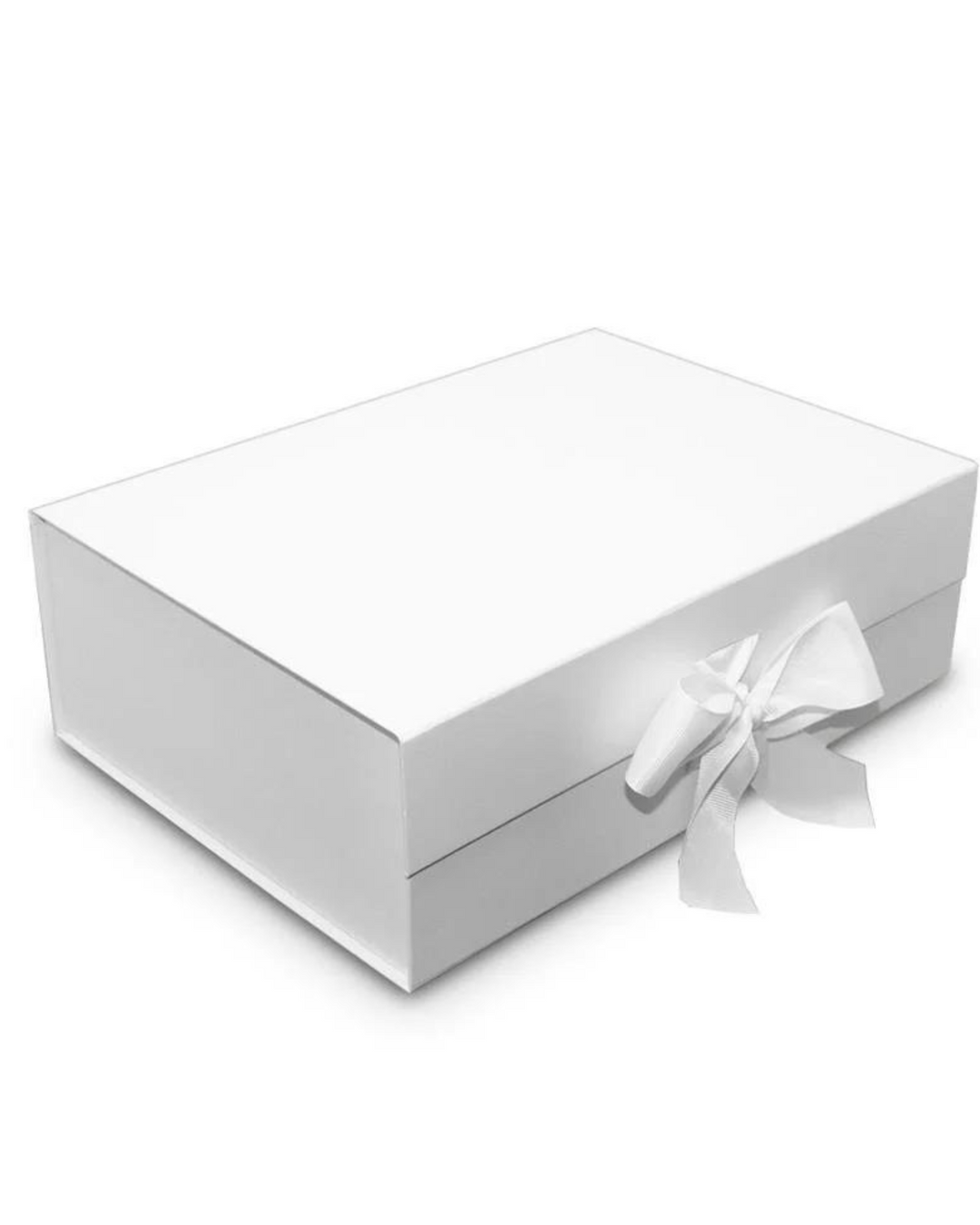 White Magnetic Gift Box With Ribbon