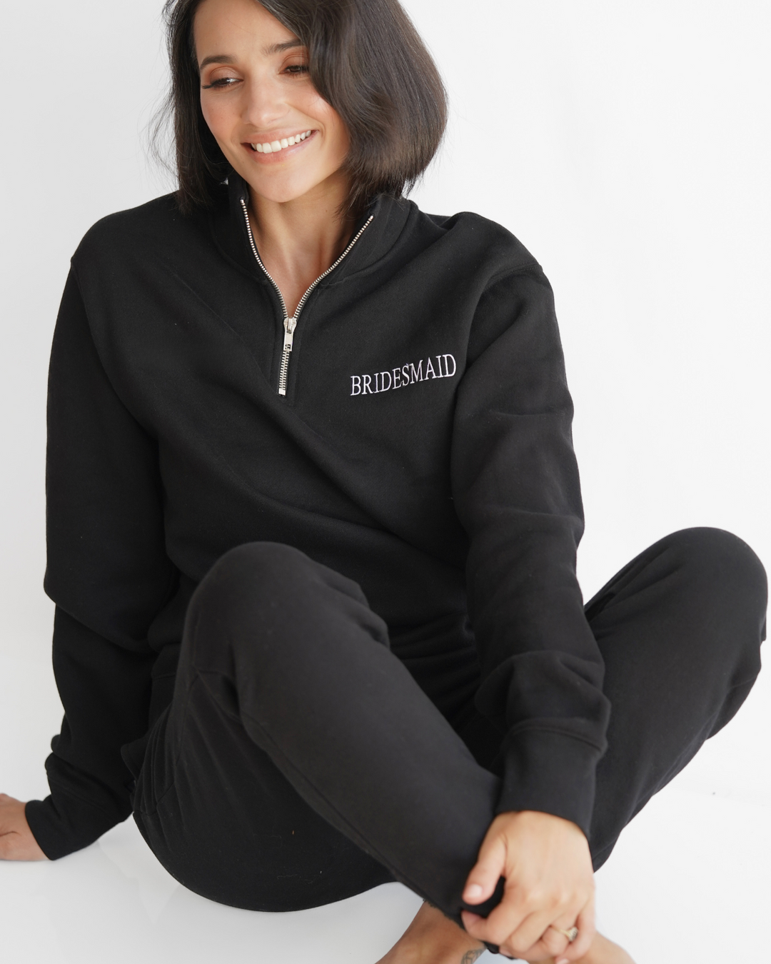 Getting ready bridal party quarter zip crew - Various Colours
