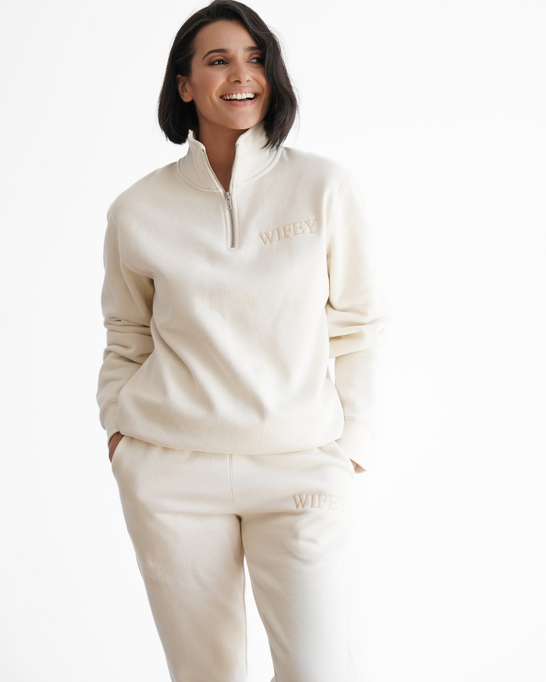 Bride/Wifey Party Quarter Zip Loungewear Set