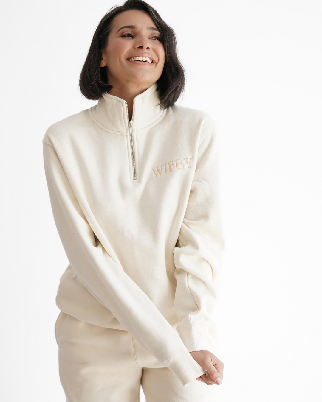 Getting ready bridal party quarter zip crew - Various Colours