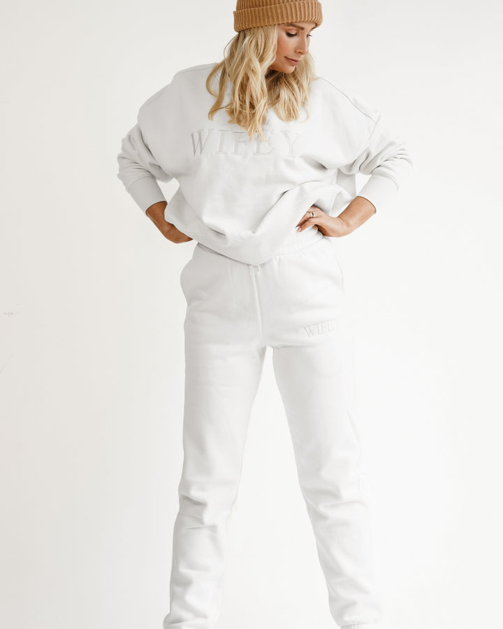 Wifey Loungewear Pants - WHITE