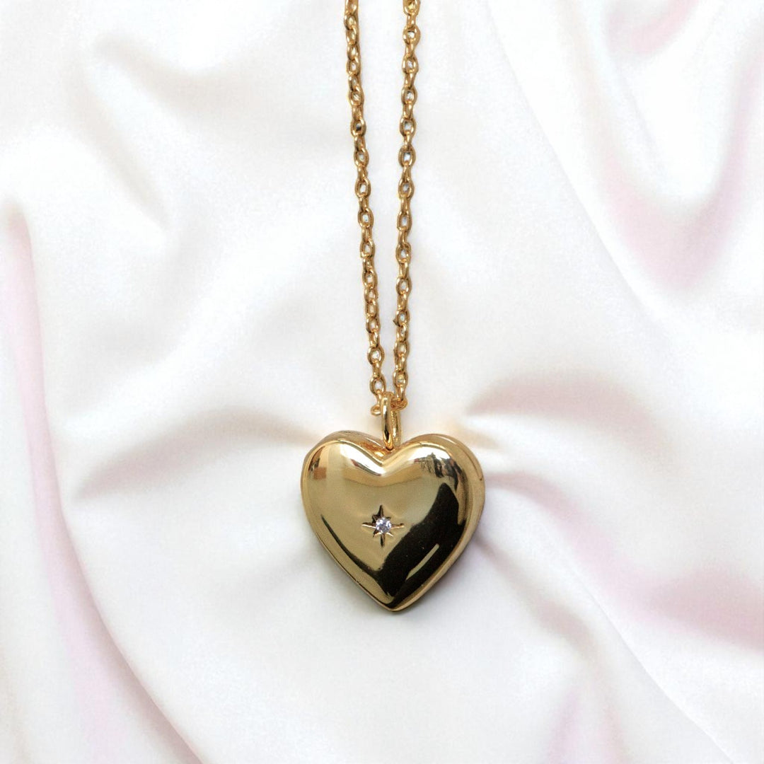 Endless Love Heart Photo Locket - GOLD