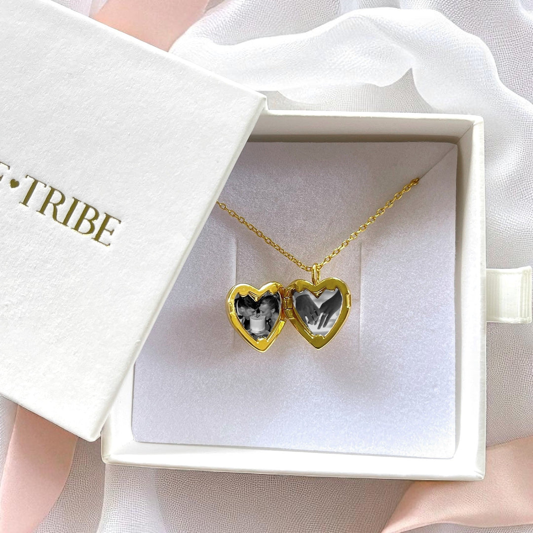 Endless Love Heart Photo Locket - GOLD