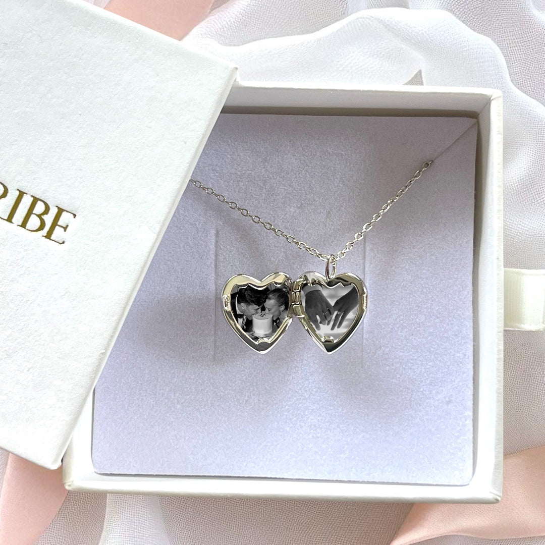 Endless Love Heart Photo Locket - SILVER